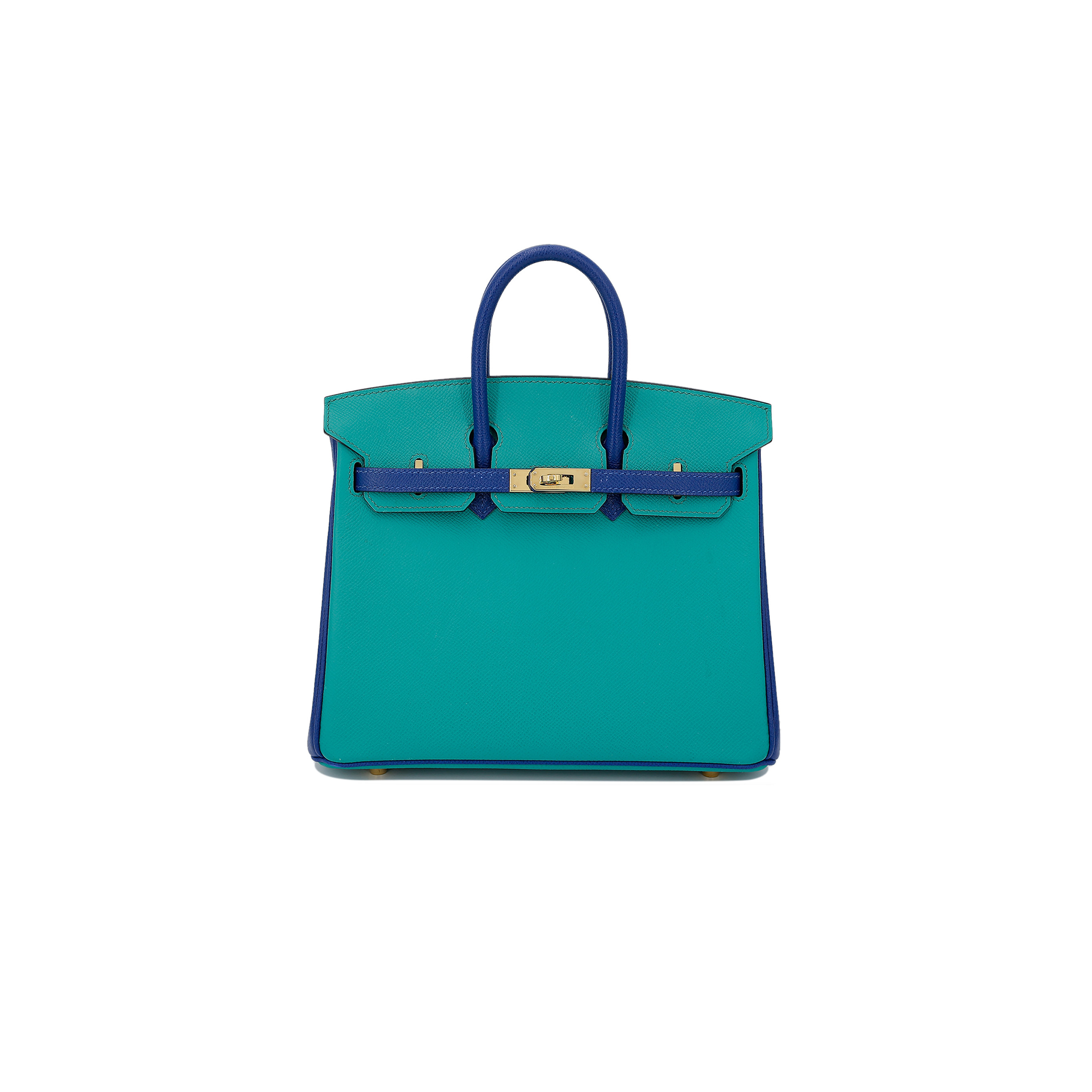 HERMÈS MASTER BIRKIN 35 EPSOM IN MALACHITE GREEN AND AQUA BLUE WITH GOLD BUCKLE H028369CK33 (35*28*18cm)